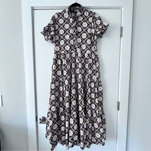 Mille Maxi Black and White Victoria Cotton Maxi Dress